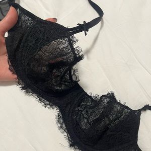 Dream Angels - Wicked Unlined Lace Balconette Bra with Lace-up Details
